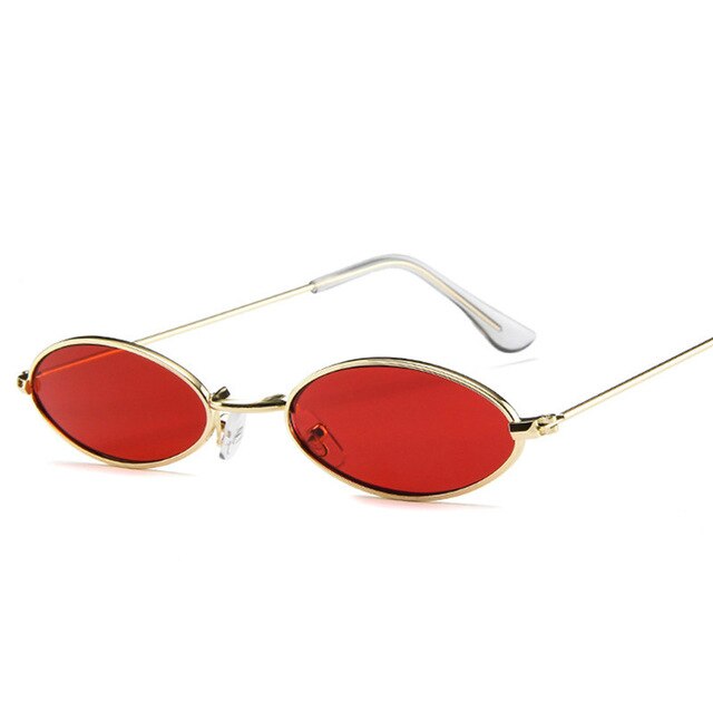 New Oval Men Sunglasses Retro Metal  UV400