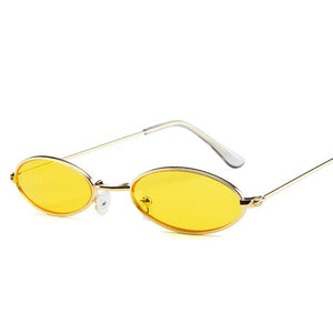 New Small Oval Men Sunglasses Retro Metal Frame Uv400
