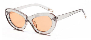 Transparent Frame Champagne Cat Eye Sunglasses UV400