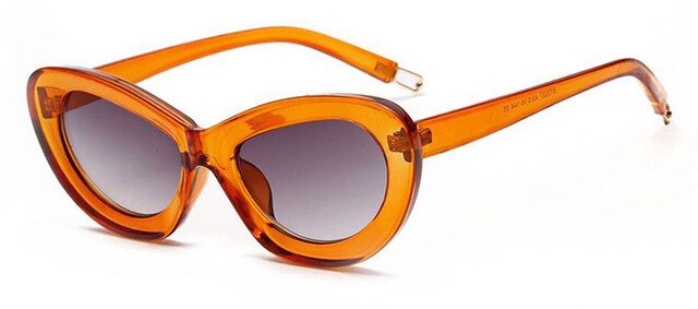 Transparent Frame Champagne Cat Eye Sunglasses UV400