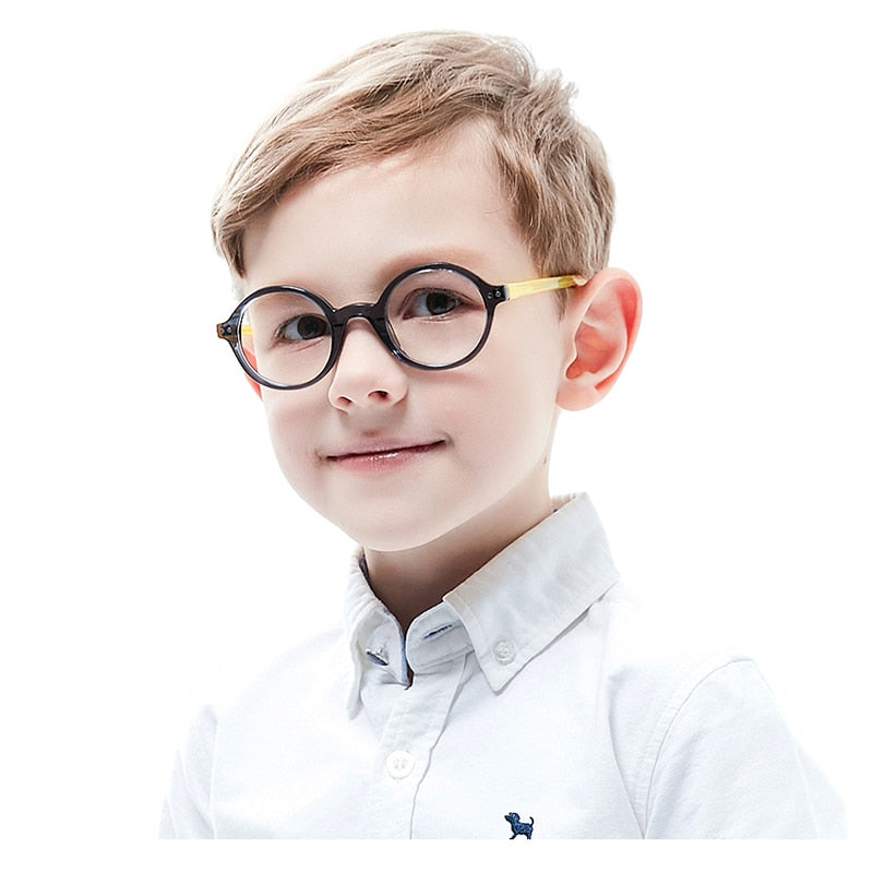 Round Glasses Boy Flexible Eyewear Frames