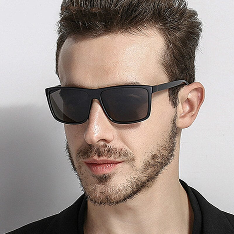 Square Polarized Sunglasses Men UV400